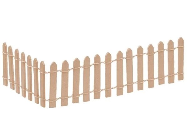 HobbyFun Mini-Utensilien Garten Zaun 25 x 5 cm, Natur