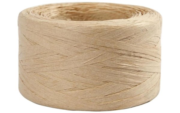 Creativ Company Geschenkband Raffiabast 8 mm x 100 m, Beige