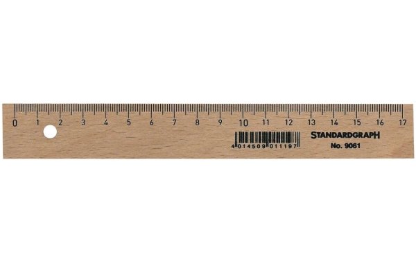 Diverse Lineal Standardgraph, aus Buchenholz, 17 cm