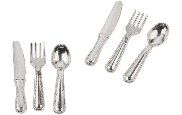 HobbyFun Mini-Utensilien Besteck 12-teilig Silber