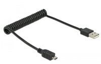 Delock USB 2.0-Spiralkabel  USB A - Micro-USB B 0.6 m