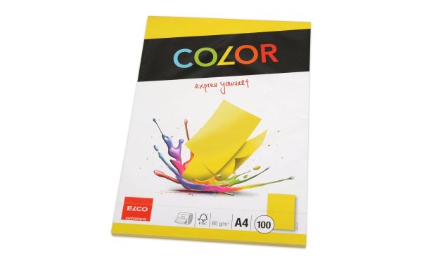 ELCO Kopierpapier Color A4, Gelb, 80 g/m², 100 Blatt