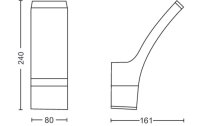 Philips Wandleuchte Splay, 12 W, 1100 lm, 2700 K, Anthrazit