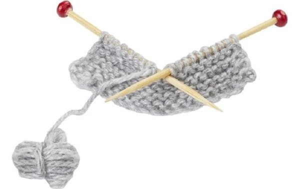 HobbyFun Mini-Utensilien Strickzeug Grau