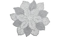 Zeller Present Tischset Flower 47 cm x 47 cm, Silber