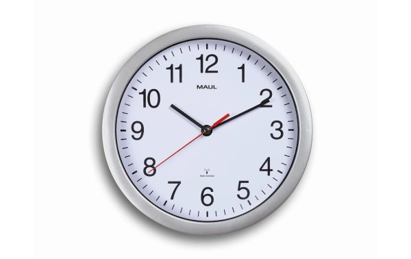 Maul Wanduhr MAULrun Ø 25 cm Silber/Weiss