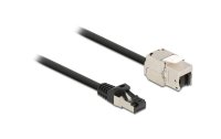 Delock Patchkabel RJ45 zu Keystone Cat 6A, S/FTP, 5 m, Schwarz