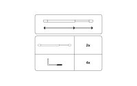 Gardinia Vorhangstange flachoval, 30-50 cm 2 Stück, Weiss