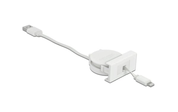Delock Easy 45 Modul USB 2.0 Ausrollkabel USB A - Lightning 0.5 m