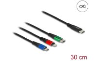 Delock USB-Ladekabel USB C - Lightning/Micro-USB B/USB C...