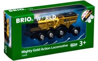 BRIO Eisenbahn Goldene Batterielok mit Licht und Sound