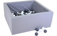 Knorrtoys Bällebad soft – eckig grey 100 balls grey & white