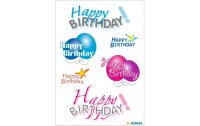 Herma Stickers Motivsticker Happy Birthday, 3 Blatt