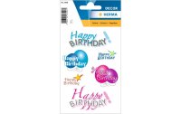 Herma Stickers Motivsticker Happy Birthday, 3 Blatt
