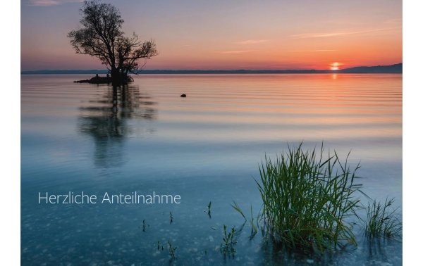 Natur Verlag Trauerkarte Sonnenuntergang am See 17.5 x 12.2 cm