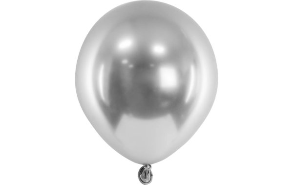 Partydeco Luftballon Glossy Silber, Ø 12 cm, 50 Stück