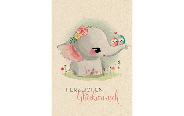 Natur Verlag Glückwunschkarte Vintage Elefant 17.5 x 12.2 cm