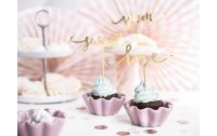 Partydeco Kuchen-Topper Set love, sweet, yum 13 cm, 6 Stück, Gold