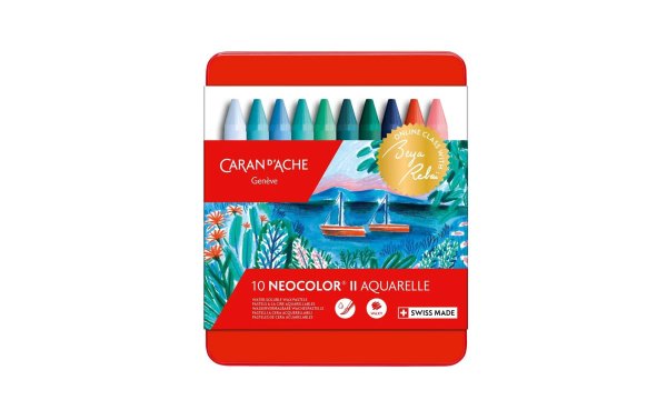 Caran dAche Wachsmalstifte Neocolor 2 Aquarelle 10 Stück, Kalt