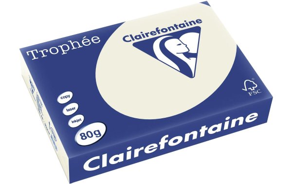Clairefontaine Kopierpapier Trophée A4, 80 g/m², Hellgrau, 500 Blatt