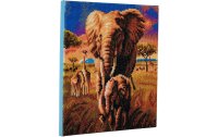 CRAFT Buddy Bastelset Crystal Art Kit Savannah Elephant 30 x 30 cm