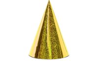 Partydeco Partyhüte holografisch Gold, 16 x 10 cm, 6...