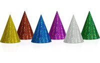 Partydeco Partyhüte holografisch Mehrfarbig, 16 x 10 cm, 20 Stück
