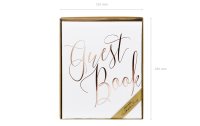Partydeco Gästebuch Guest Book 20 x 24.5 cm, Weiss/Rosegold
