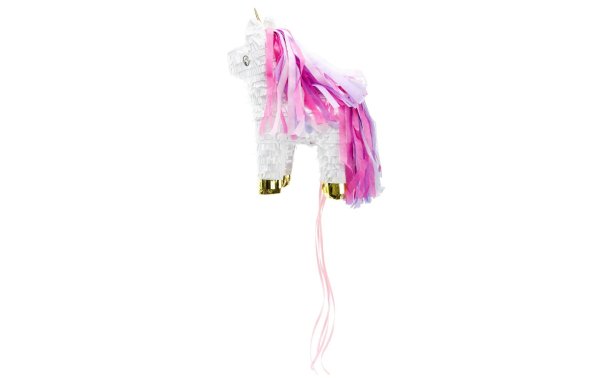 Partydeco Pinata Einhorn, 24.5 x 34 x 9 cm, Pink/Weiss, 1 Stück