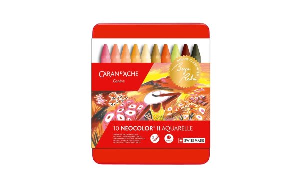 Caran dAche Wachsmalstifte Neocolor 2 Aquarelle 10 Stück, Warm