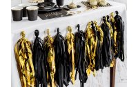 Partydeco Girlande Quasten 1.5 m, Gold/Schwarz