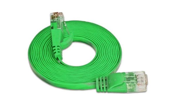 SLIM Slimpatchkabel Cat 6, UTP, 0.15 m, Grün