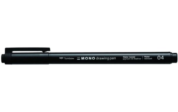 Tombow Filzstift MONO drawing pen 0.4 mm, Schwarz