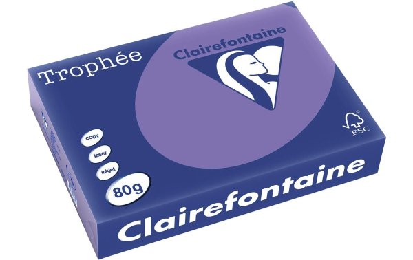 Clairefontaine Kopierpapier Trophée A4, 80 g/m², Violett, 500 Blatt