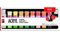 Marabu Acrylfarbe Set Basic, 32 x 3.5 ml, 2 x 59 ml