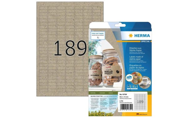 HERMA Universal-Etiketten 25.4 x 10 mm, 20 Blatt, Braun