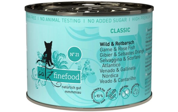 catz finefood Nassfutter No.21 Wild & Rotbarsch, 200 g