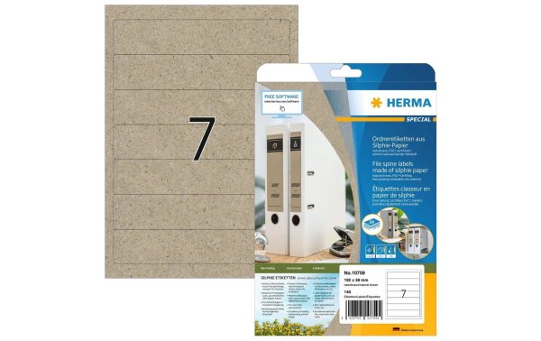 HERMA Ordneretiketten 192 x 38 mm, 20 Blatt, Braun