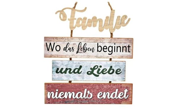 G. Wurm Schild Familie 33 x 36 cm, Holz