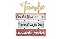 G. Wurm Schild Familie 33 x 36 cm, Holz