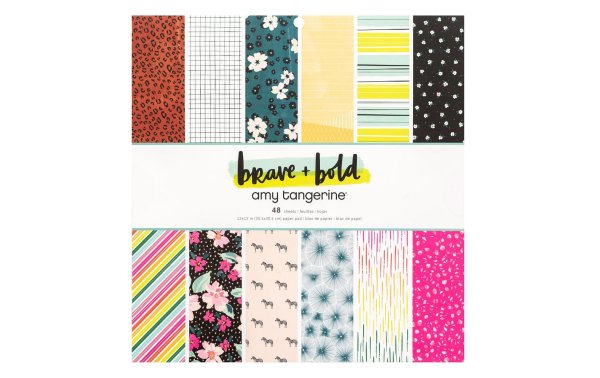 American Crafts Designpapier Bold + Brave 48 Blatt, Mehrfarbig