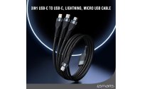 4smarts USB 2.0-Kabel USB C - Lightning/Micro-USB B/USB C 1.5 m