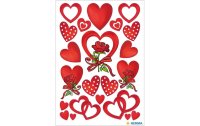 Herma Stickers Motivsticker Herzen und Rosen, 3 Blatt