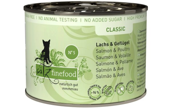 catz finefood Nassfutter No.05 Lachs & Geflügel, 200 g