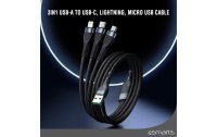 4smarts USB 2.0-Kabel USB A - Lightning/Micro-USB B/USB C 1.5 m