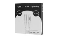 onit USB 2.0-Kabel MFi USB C - Lightning 1 m, Weiss