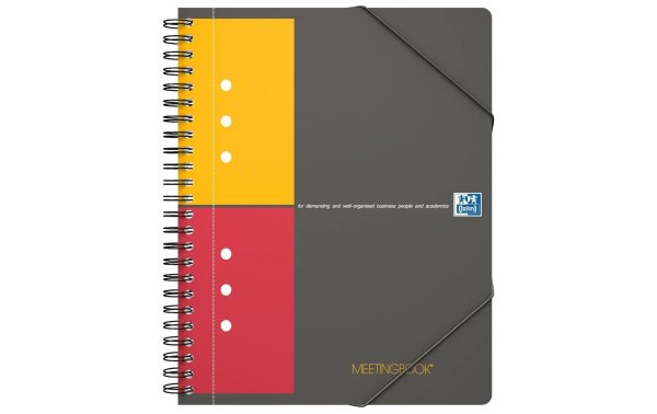 Oxford Notizheft International Meetingbook, A5 +, Kariert, Grau