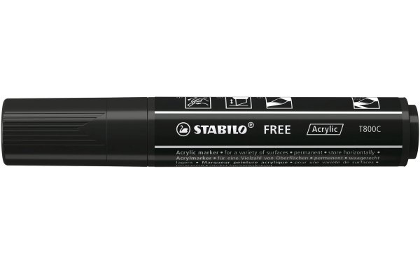 STABILO Acrylmarker Free Acrylic T800C Schwarz
