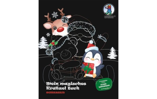 URSUS Bastelset Magisches Kratzelbuch Wintertime