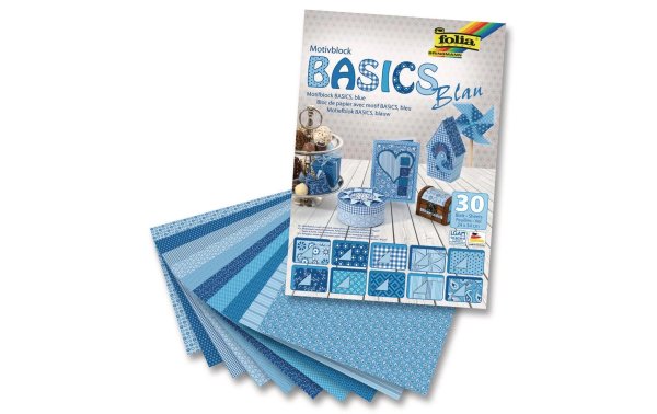 Folia Motivblock Basics  blau